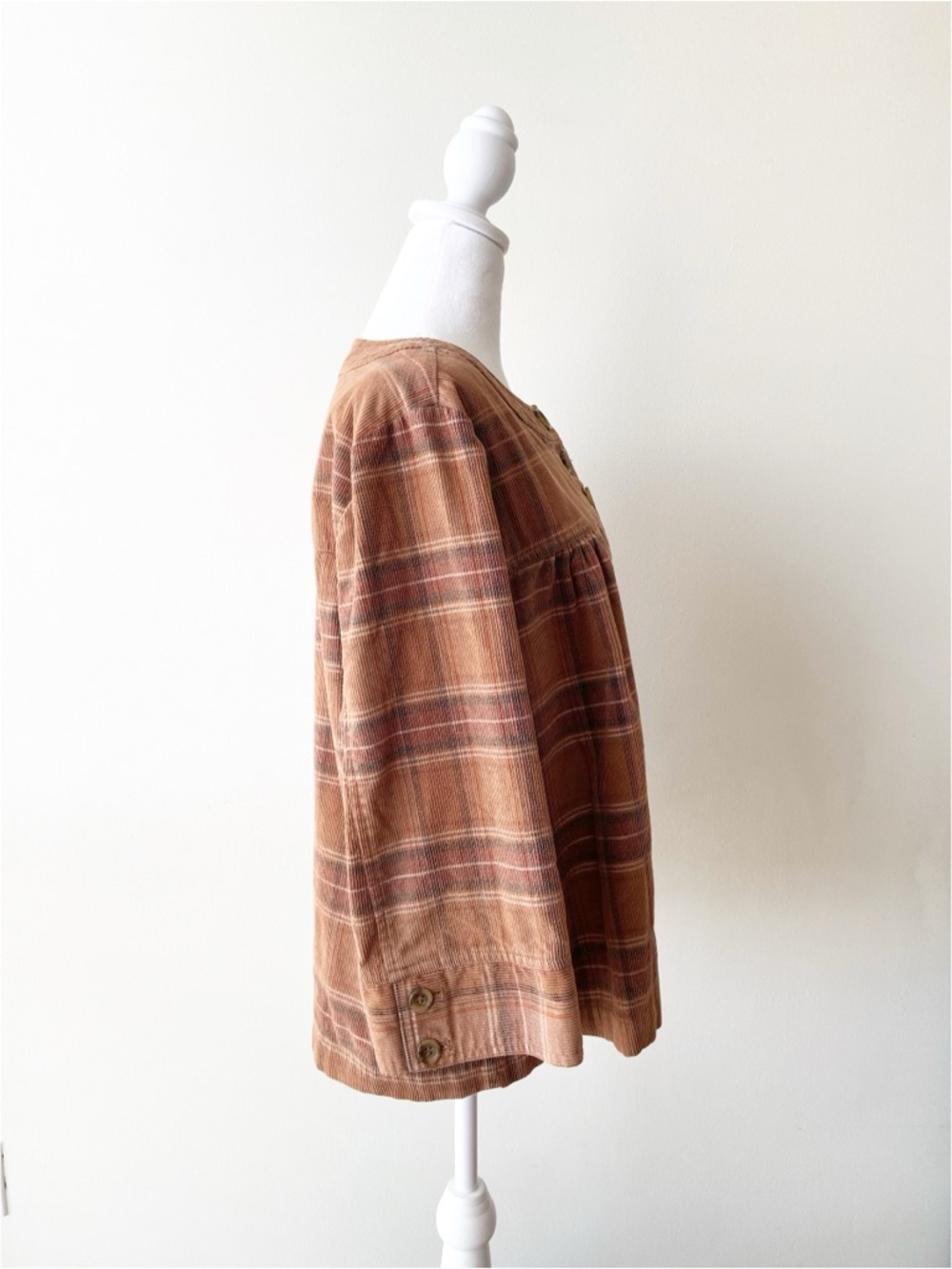 Christopher & Banks Plaid Brown Blouse - Picture 2 of 6